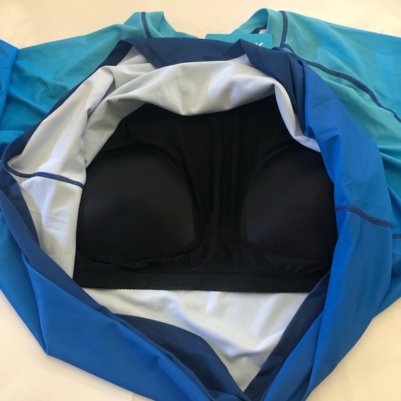 Joybik Blue Gradient Rashguard UPF50 With Black Swim Shorts Set Plus Size 3X/4X - Picture 11 of 16